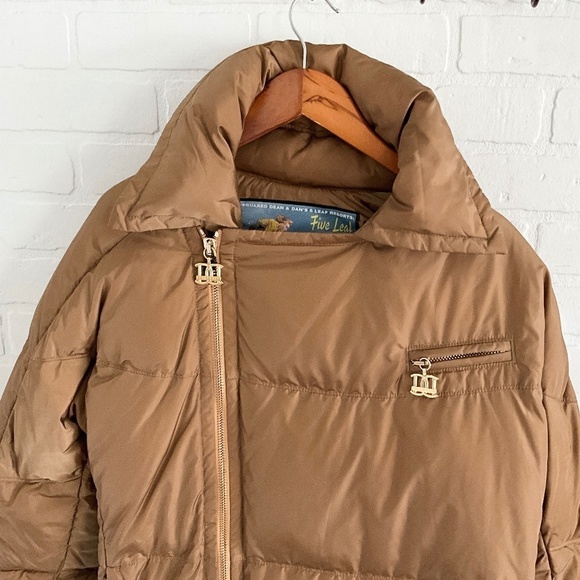 DSQUARED Down Women’s Parks Jacket Puffer Tan Gold Bronze Luxury S Oversized - Picture 5 of 16